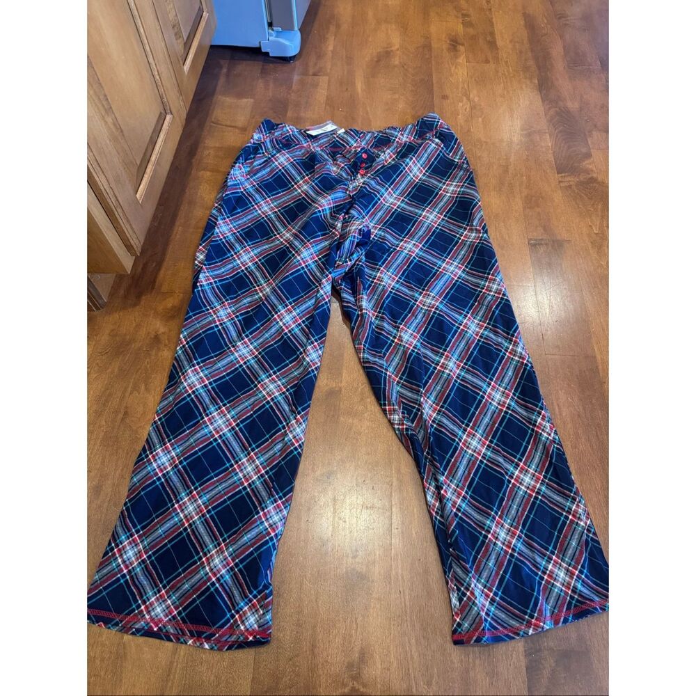 Cacique Plaid Pajama Pants Womens 14/16 NWT Blue Red Cotton Lounge Sleepwear